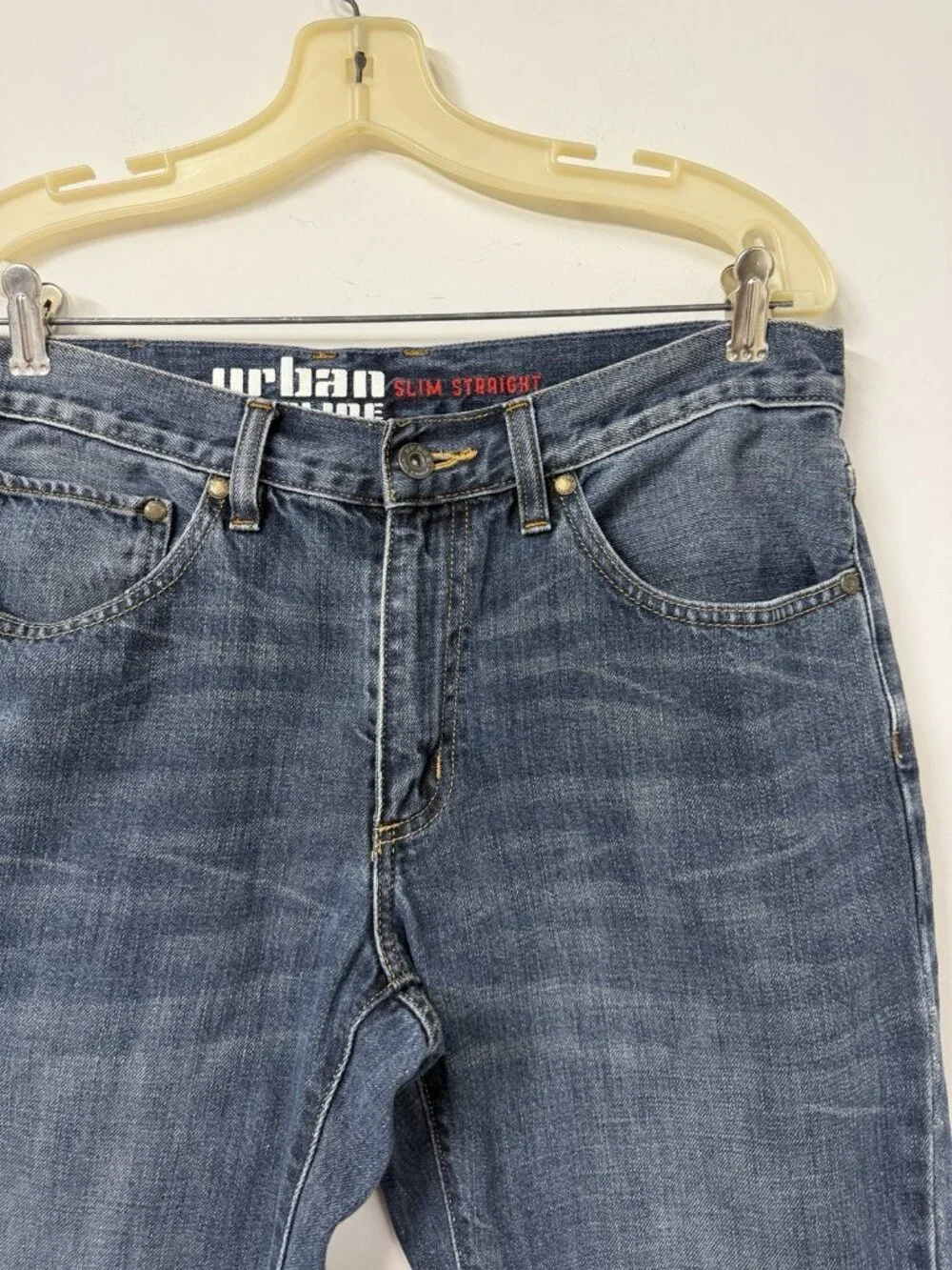 Urban Pipeline Jeans Men 32x32 Blue Denim Slim Straight Leg Distressed